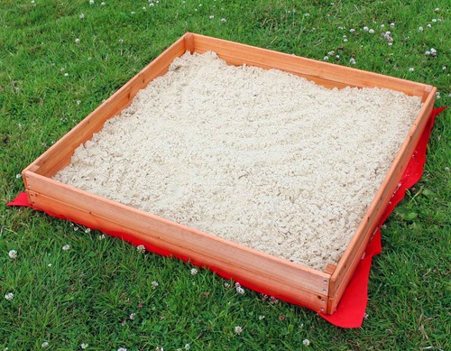 Kids wooden sand pit 90x90cm - wooden,