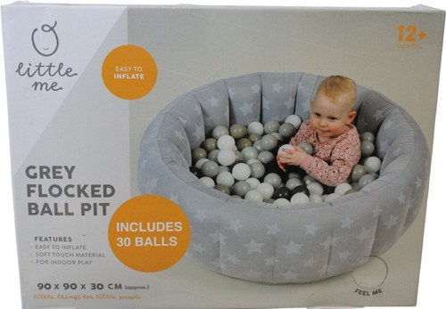 Little grey flocked ball - little,
